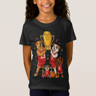 Camiseta Basketball Champions Dog Family Trophy Celebration