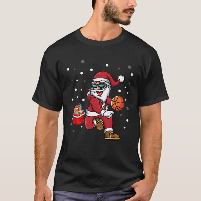 Camiseta Basketball Christmas Pyjamas Matching Family  Xmas (Frente)