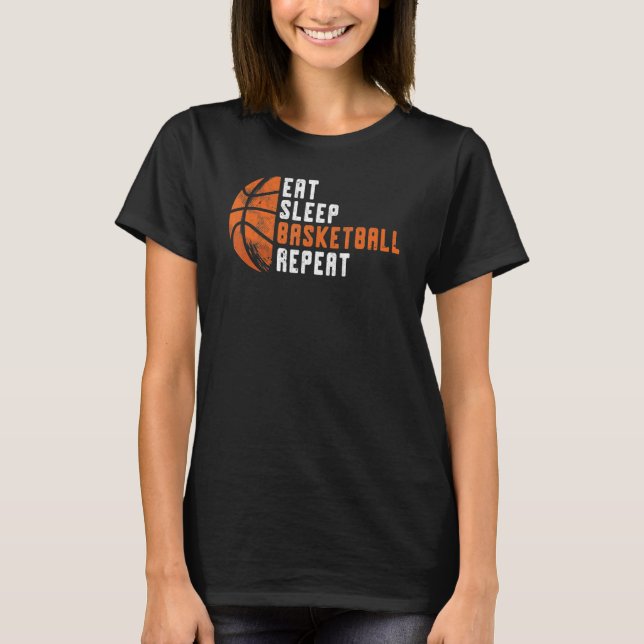 Camiseta Basketball Coach Eat Sleep Basketball Repeat Baske (Frente)
