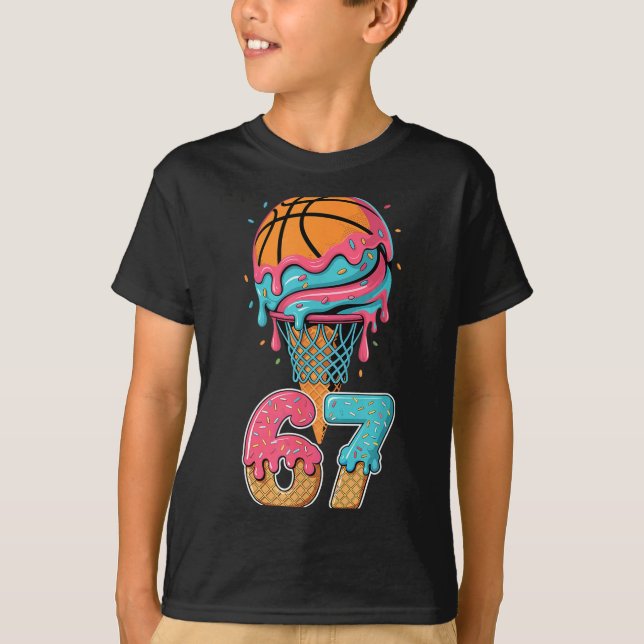 Camiseta Basketball Drip Number 67 Player 67th Birthday Ice (Frente)