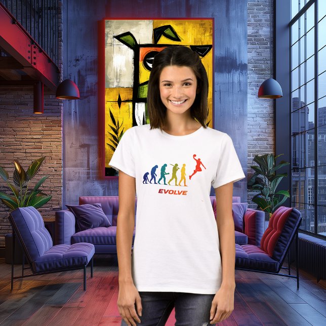 Camiseta Basketball Evolution Silhouette Slam Dunk Design (Criador carregado)
