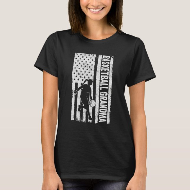 Camiseta Basketball Grandma USA Flag Basketball Team Fan Fa (Frente)
