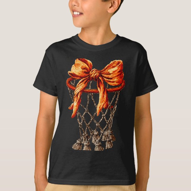 Camiseta Basketball Hoop Net Coquette Bow Basketball Player (Frente)