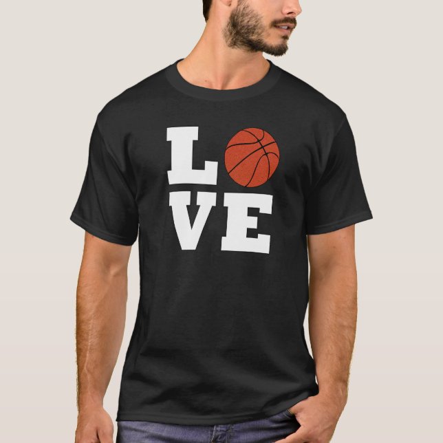 Camiseta Basketball LOVE for Bball Players Coaches Teams an (Frente)