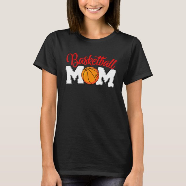 Camiseta Basketball Mom Cute Sport  Mother s Day For Women (Frente)