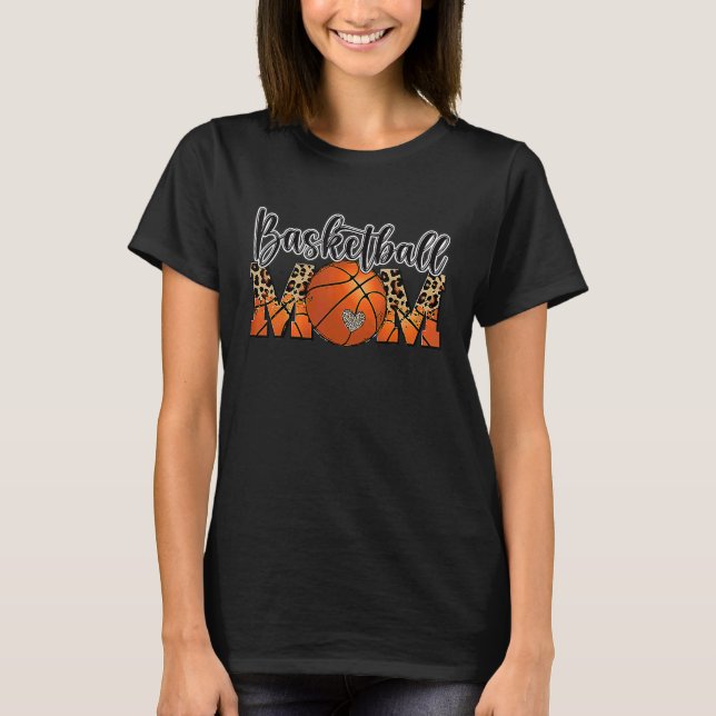 Camiseta Basketball Mom Leopard Senior 2023 Graduation Moth (Frente)
