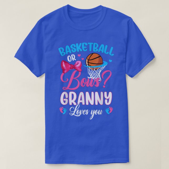 Camiseta Basketball or Bows GRANNY Loves You Gender Reveal  (Frente do Design)