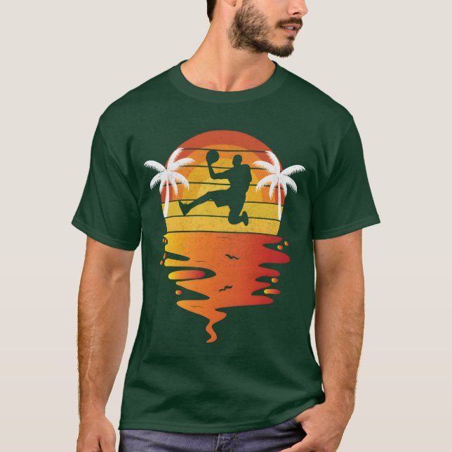 Camiseta Basketball retro sunset 70s vintage Basketballee f (Frente)