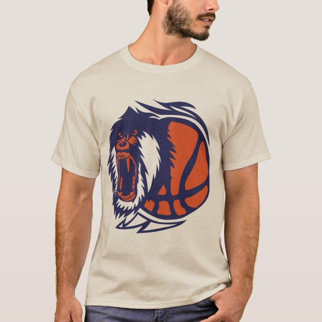 Camiseta basketball singe logo gueule ouverte monkey gorill (Frente)