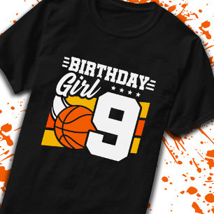 Camiseta Basquete, 9 anos, garota 9º aniversário