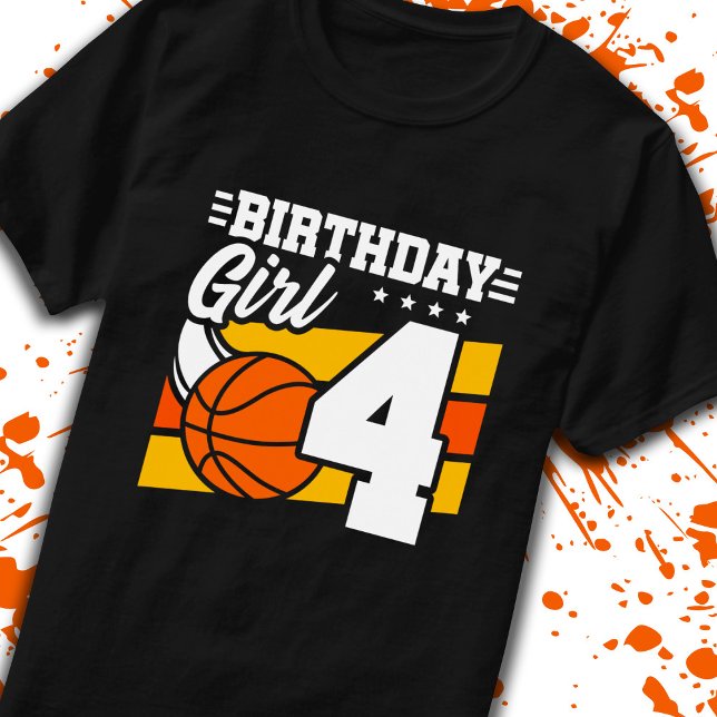 Camiseta Basquete Aniversário de 4 Anos (Criador carregado)