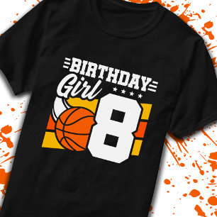 Camiseta Basquete, Aniversário de 8 Anos, 8º Aniversário