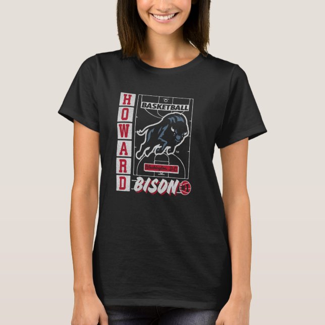 Camiseta Basquete Bison da Universidade Howard Vintage Cour (Frente)
