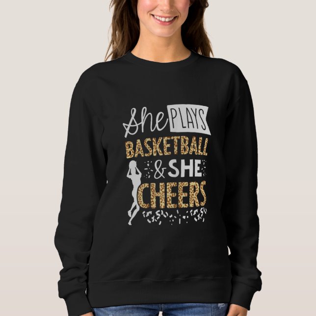 Camiseta Basquete Cheer Fan Leopard Patterle Mulheres Cheer (Frente)