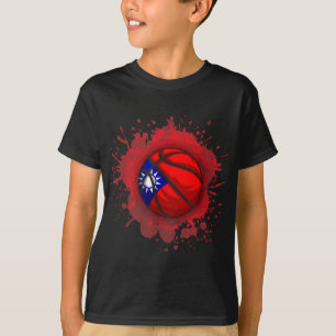 Camiseta Basquete com Bandeira de Taiwan