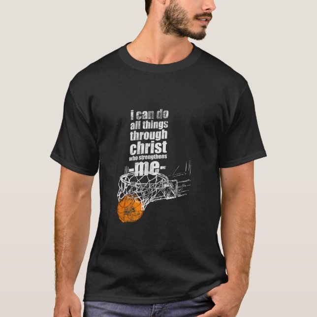 Camiseta Basquete Cristão Eu Posso Fazer Todas As Coisas Fi (Frente)