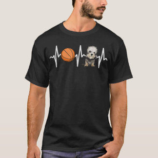 Camiseta Basquete Dandie Dinmont Terrier Hearbeat Dog Lo