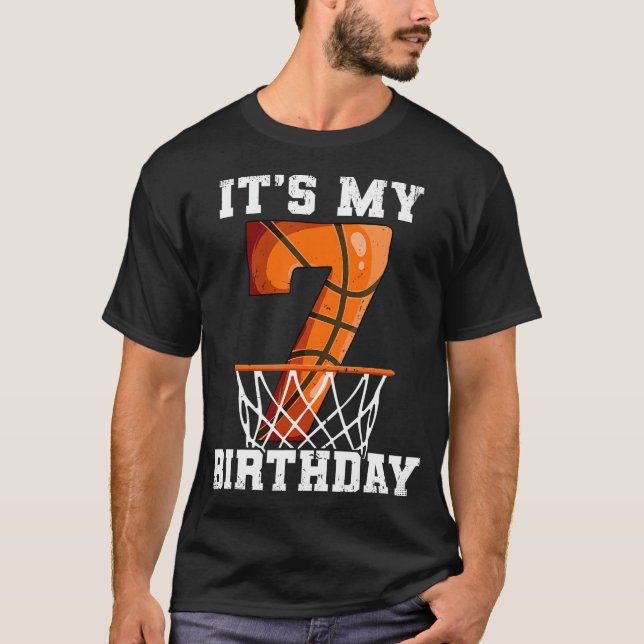 Camiseta Basquete de Aniversário de 7 (Frente)