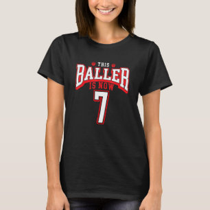 Camiseta Basquete de Aniversário De 7 7 Anos De Idade No Di