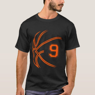 Camiseta Basquete de Aniversário de 9 Anos Nove Meninos de