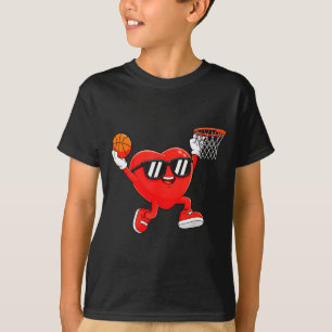 Camiseta Basquete de Coração no Dia dos Namorados para Adol