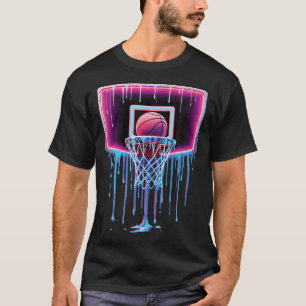 Camiseta Basquete de gotejamento de tinta Aro de basquete u