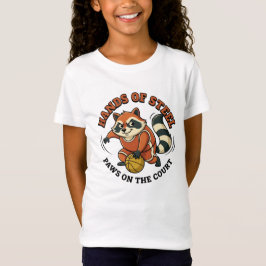 Camiseta Basquete de Mapache Mãos de Aço Patas na Quadra