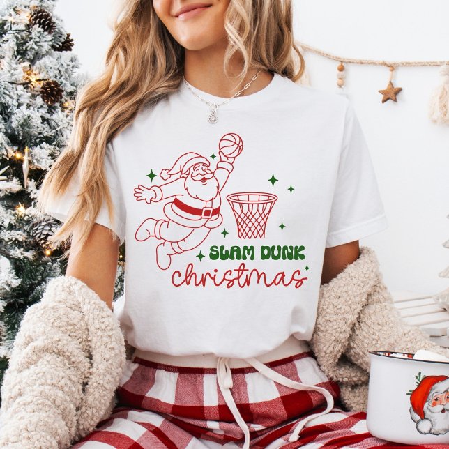 Camiseta Basquete de Natal com Enterrada (Criador carregado)