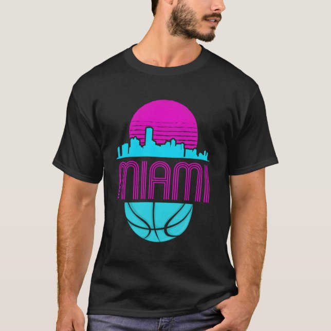 Camiseta Basquete de Paisagem em Miami Flórida (Frente)