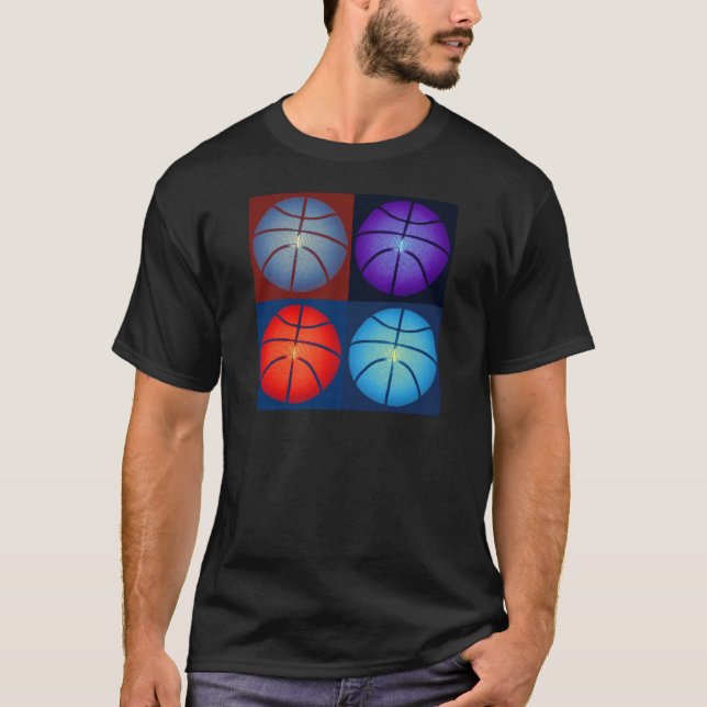 Camiseta Basquete de Pop de Quatro Cores (Frente)