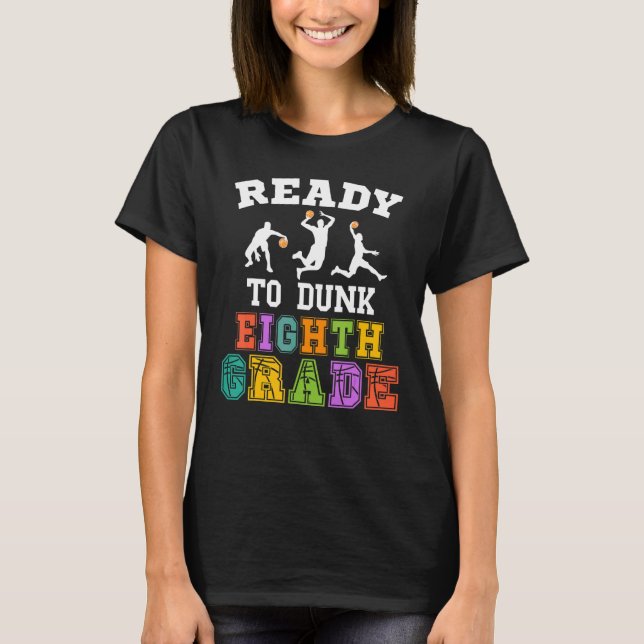 Camiseta Basquete de Volta às Aulas Pronto para Dunk Oitavo (Frente)