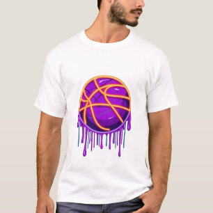 Camiseta Basquete Drip Neon Gráficos de Basquete 