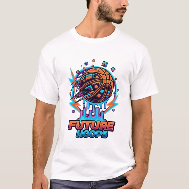 Camiseta Basquete Drip Neon Gráficos de Basquete  (Frente)