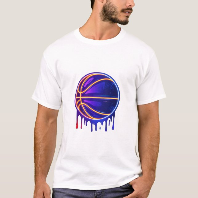 Camiseta Basquete Drip Neon Gráficos de Basquete (Frente)