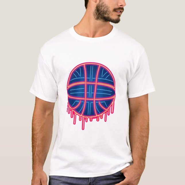 Camiseta Basquete Drip Neon Gráficos de Basquete Basquetebo (Frente)