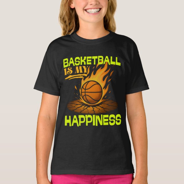 Camiseta basquete é minha felicidade (Frente)