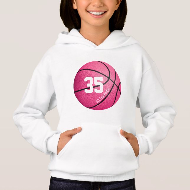 Camiseta basquete feminino rosa personalizado (Frente)