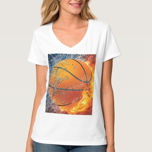 Camiseta Basquete flamejante (Frente)