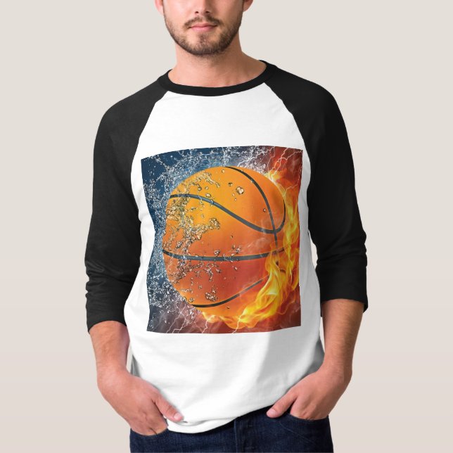 Camiseta Basquete flamejante (Frente)