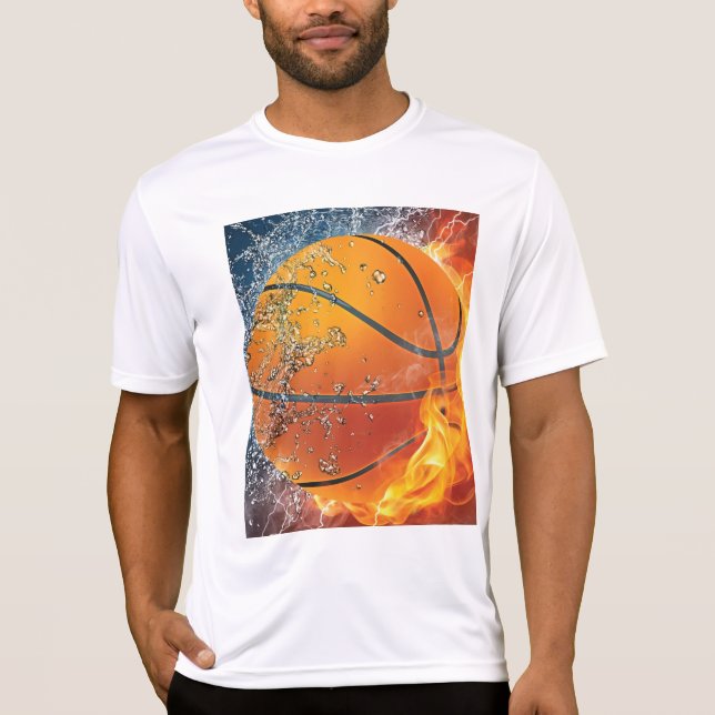 Camiseta Basquete flamejante (Frente)