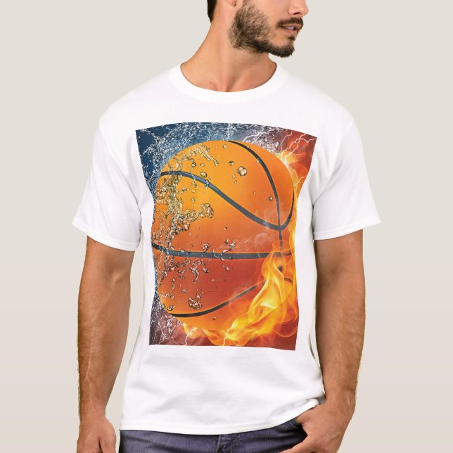 Camiseta Basquete flamejante (Frente)