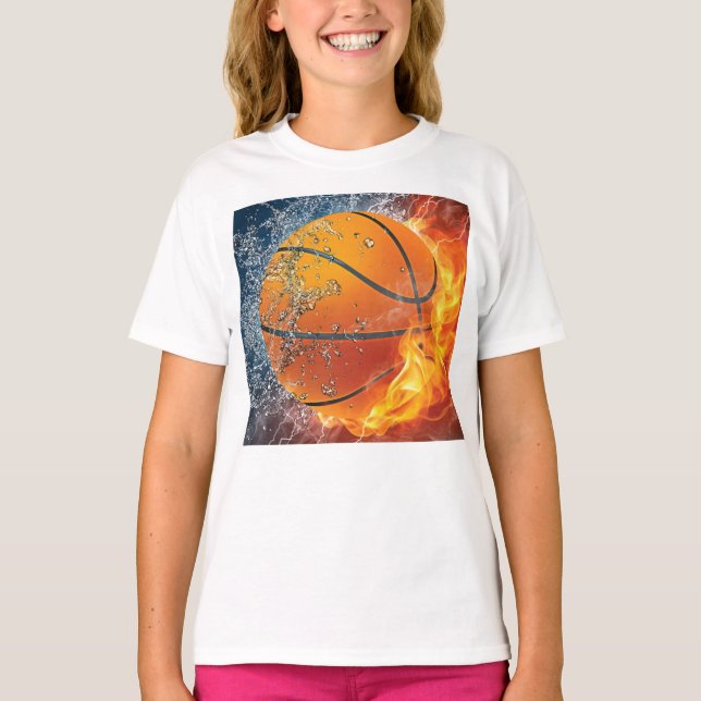 Camiseta Basquete flamejante (Frente)