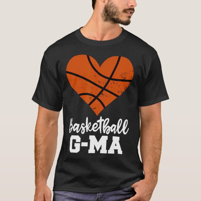 Camiseta Basquete G-Mães Funny Basball Heart Avó Gee (Frente)