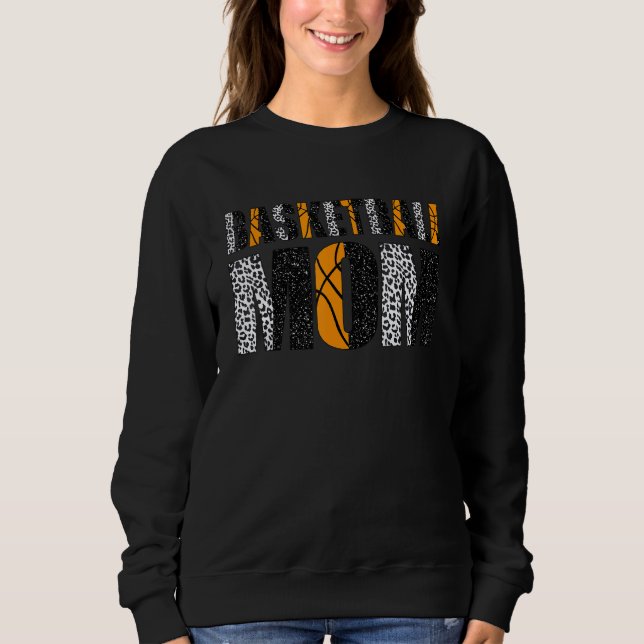 Camiseta Basquete Mãe Leopard Tea Dia de as mães Ballman (Frente)