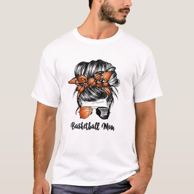 Camiseta Basquete Mãe Mensagem Arma Orgulhosa Mama Basquete (Frente)