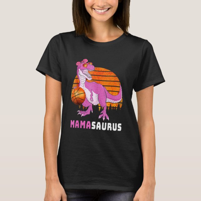 Camiseta Basquete Mamasauro Dinossauro Dia de as mães Me (Frente)