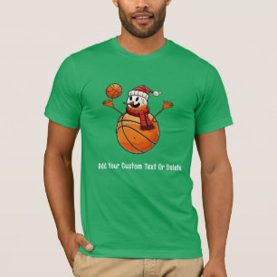 Camiseta Basquete Natal Snowman Snowball Xmas