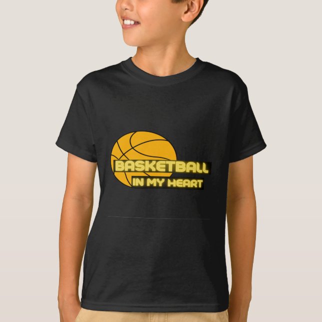 Camiseta Basquete No Meu Coração Engraçado S - Presente Par (Frente)