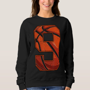 Camiseta Basquete Nono Nono Garota de Aniversário Nove Anos