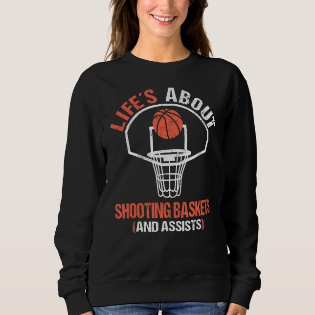 Camiseta Basquete para Garotinha 'A vida é sobre os objetiv (Frente)